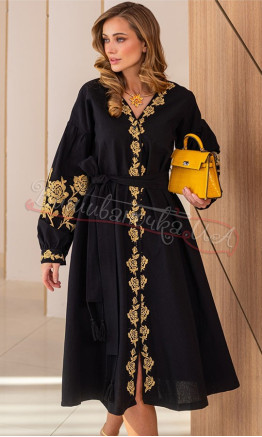 Black dress with embroidery 901920