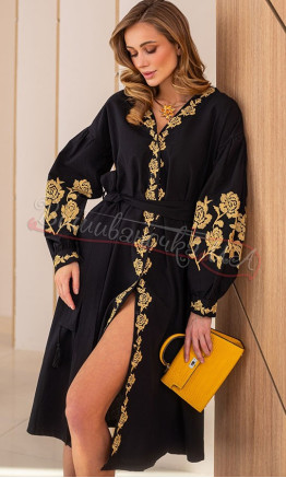 Black dress with embroidery 901920