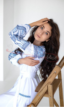 Жіноча сукня довжиною максі з вишивкою 451-3