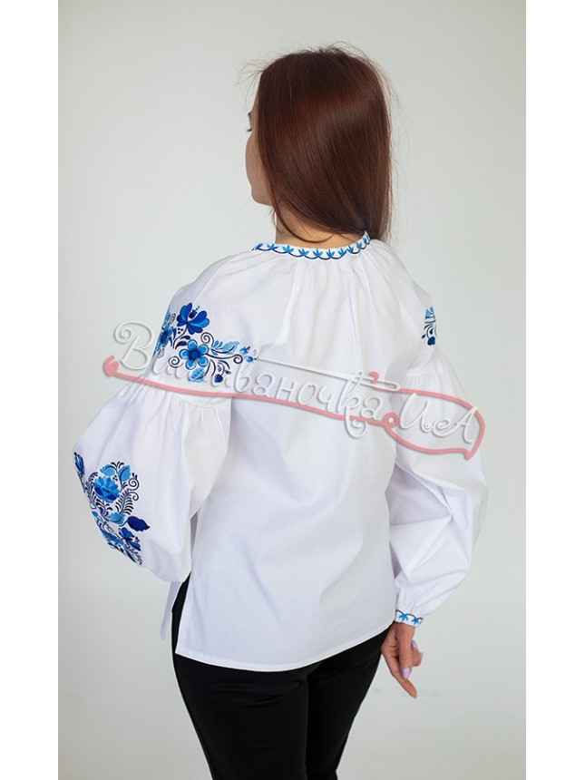 Women's blouse with satin stitch embroidery 219-3 size 50