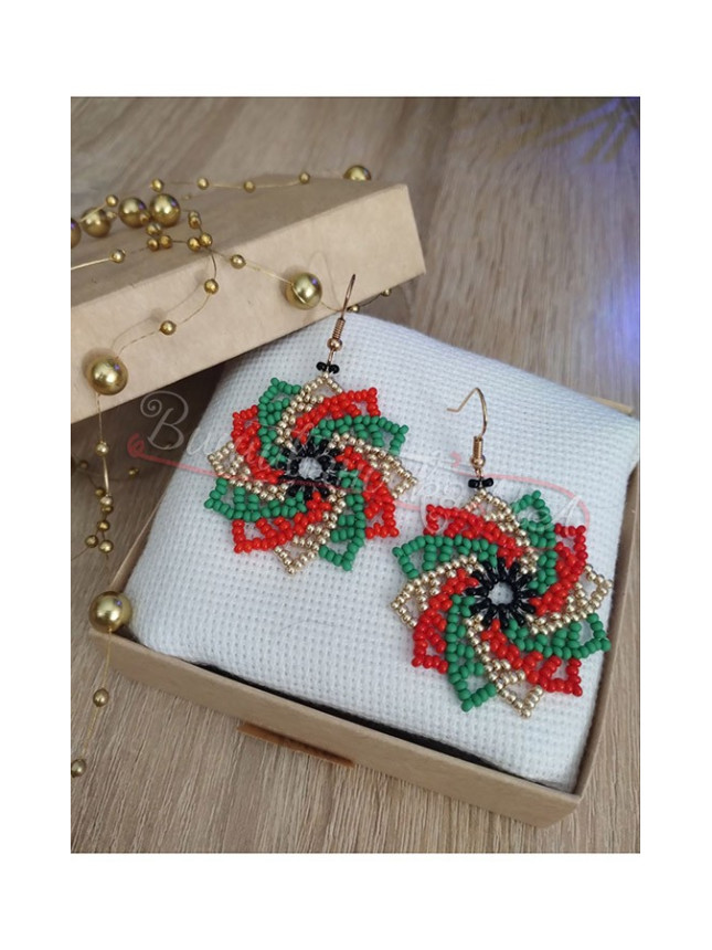 Bright earrings of beads СЛ04
