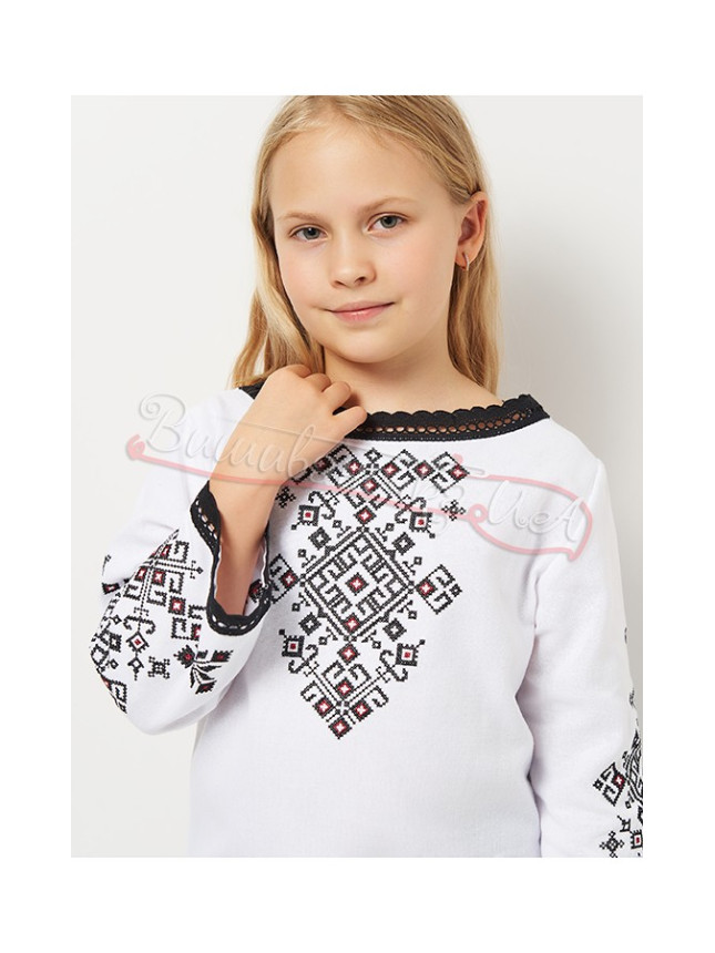 Blouse with geometric embroidery 9046-4 size 110