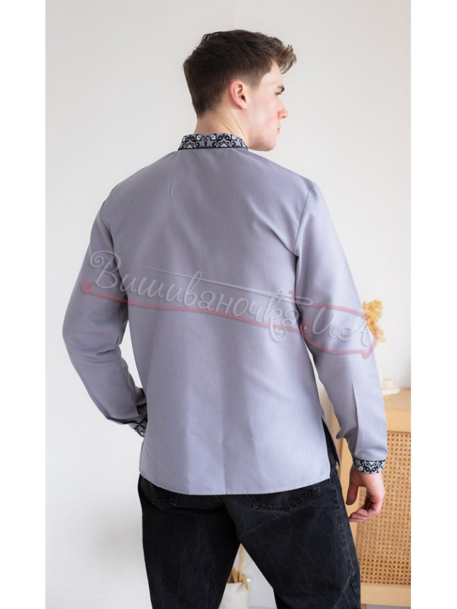 Modern men's vyshyvanka 368-42к colour Grey size 42