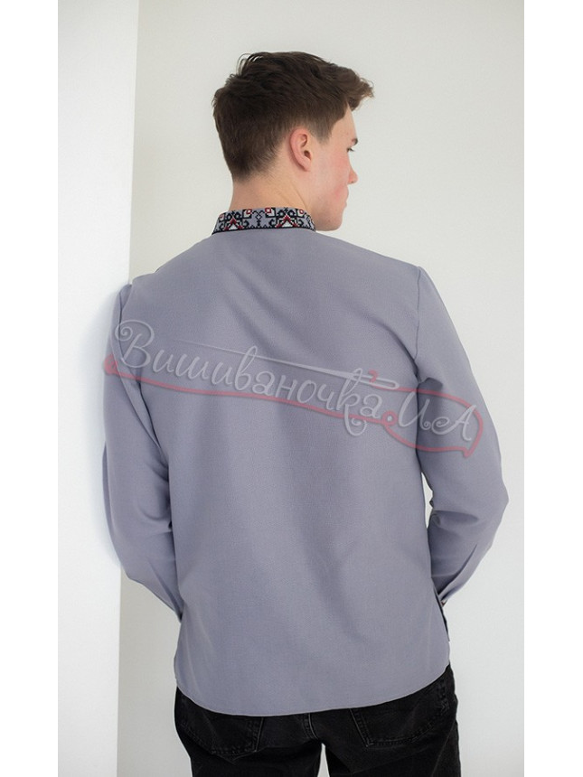 Modern men's vyshyvanka 368-42к colour Grey size 42