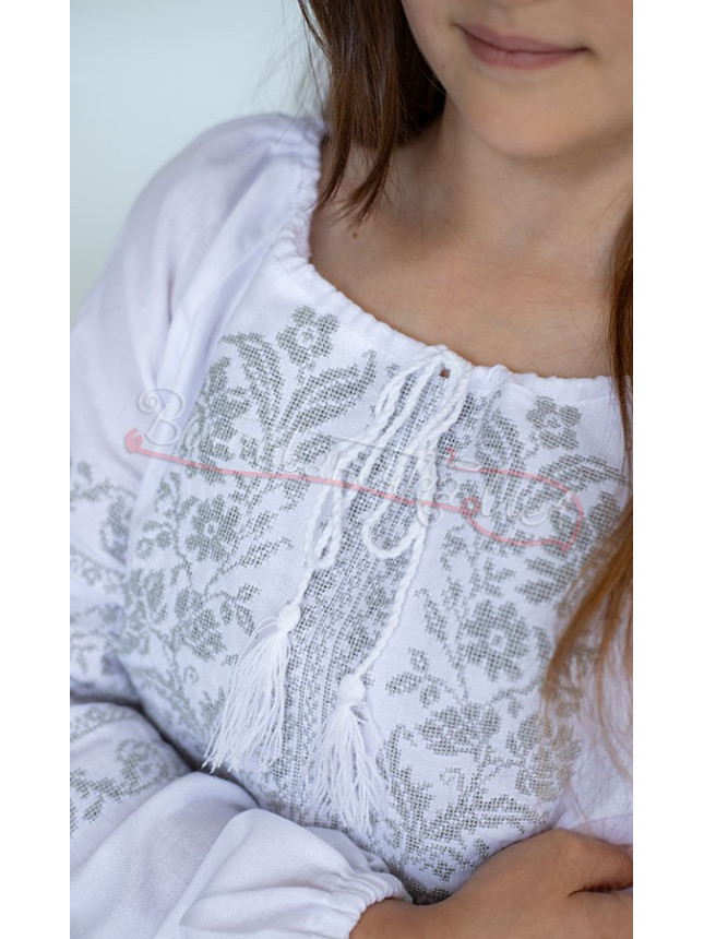 Vyshyvanka for a girl, grey pattern 926-1 size 110