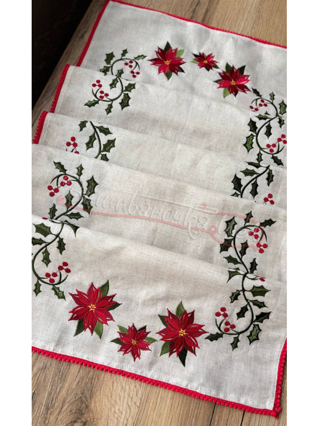 Вишитий різдвяний ранер Р02