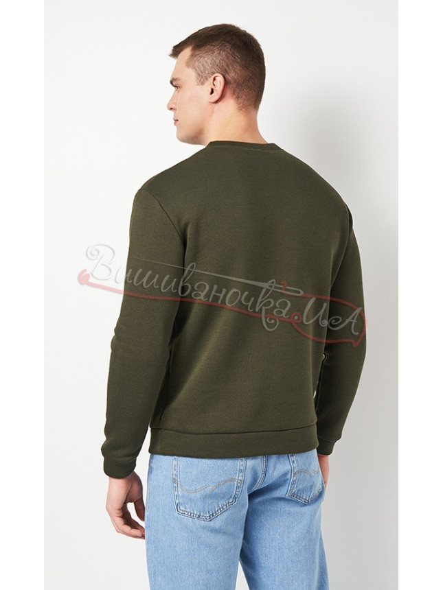 Sweatshirt in khaki with embroidery 0017 size S-M