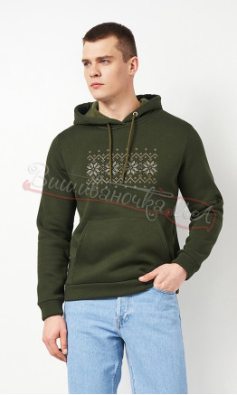 Hoodie with embroidery in khaki 0018