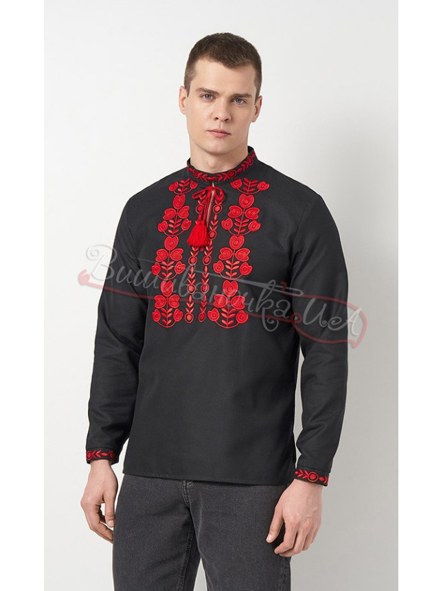 Black men's vyshyvanka 3110-2 size 46