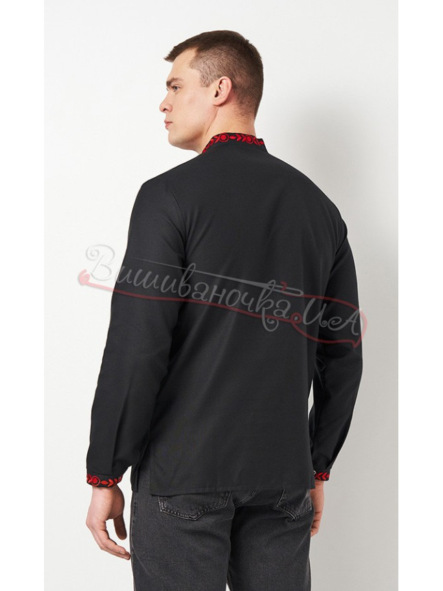 Black men's vyshyvanka 3110-2 size 46