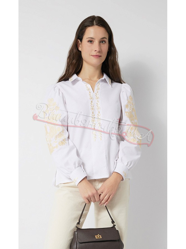 Shirt with beige pattern 5110-1 size 48