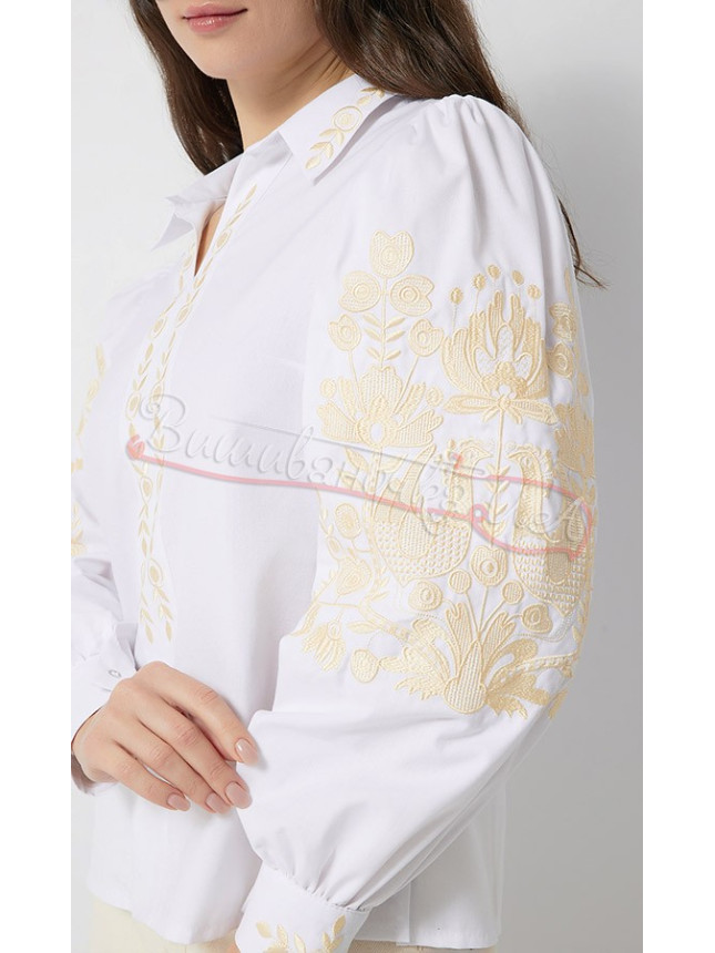 Shirt with beige pattern 5110-1 size 48