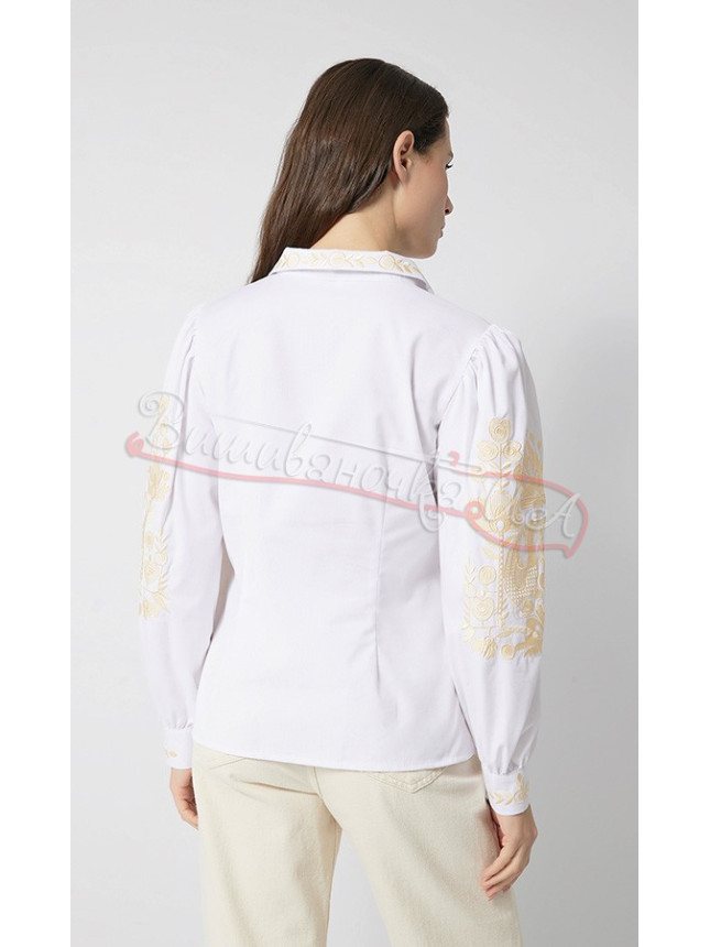 Shirt with beige pattern 5110-1 size 48