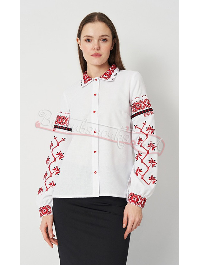 Embroidered blouse with a collar 520-2 size 42