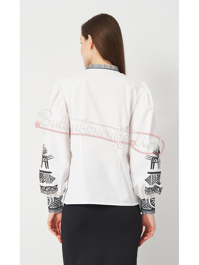 Blouse with embroidered pattern little horses 545-1