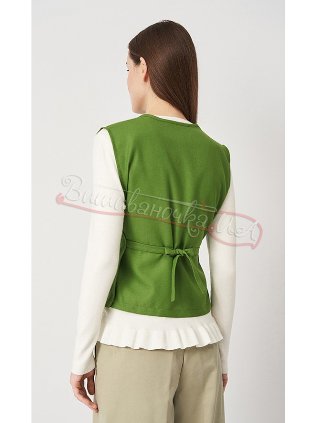 Green waistcoat with embroidery Ж0110-11