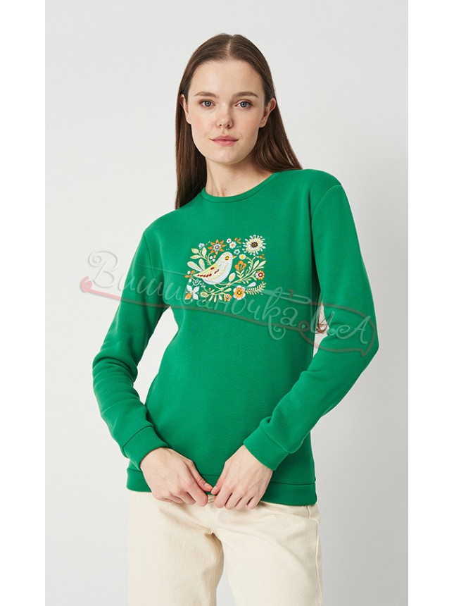 Green women's sweatshirt 0021 size S-M
