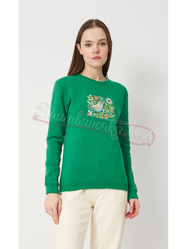 Green women's sweatshirt 0021 size S-M