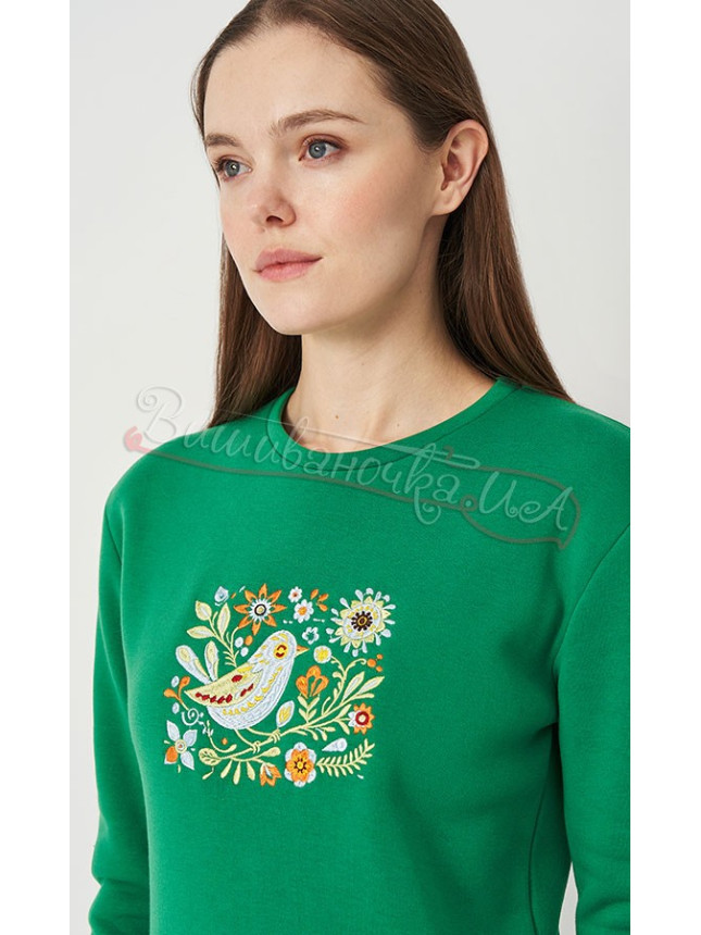 Green women's sweatshirt 0021 size S-M