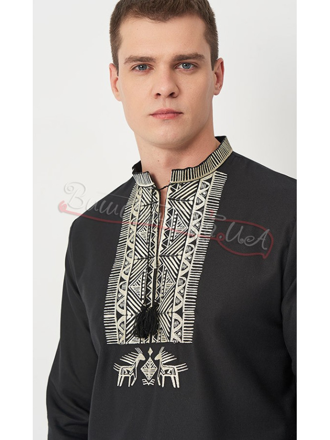 Vyshyvanka with a pattern in beige 645-6 size 46