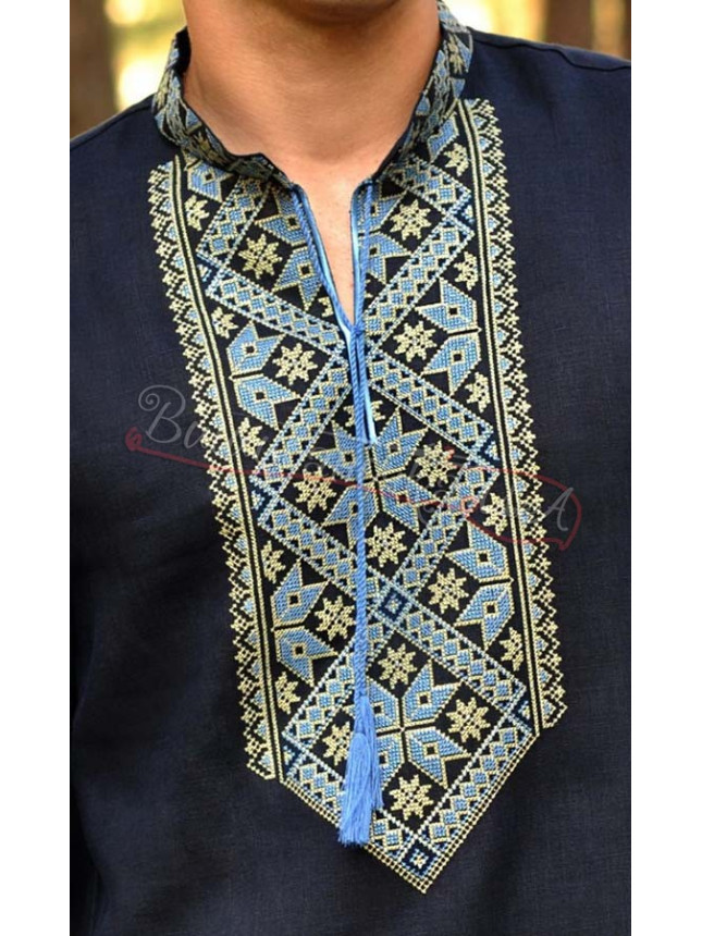 Men's shirt with geometric pattern М18 size 52