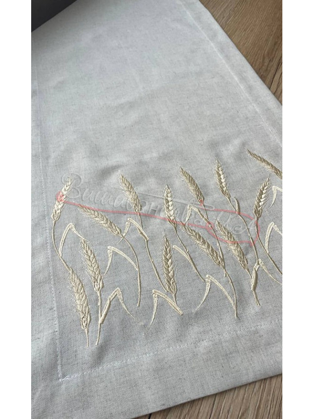 Table runner with embroidered wheat ears Р04