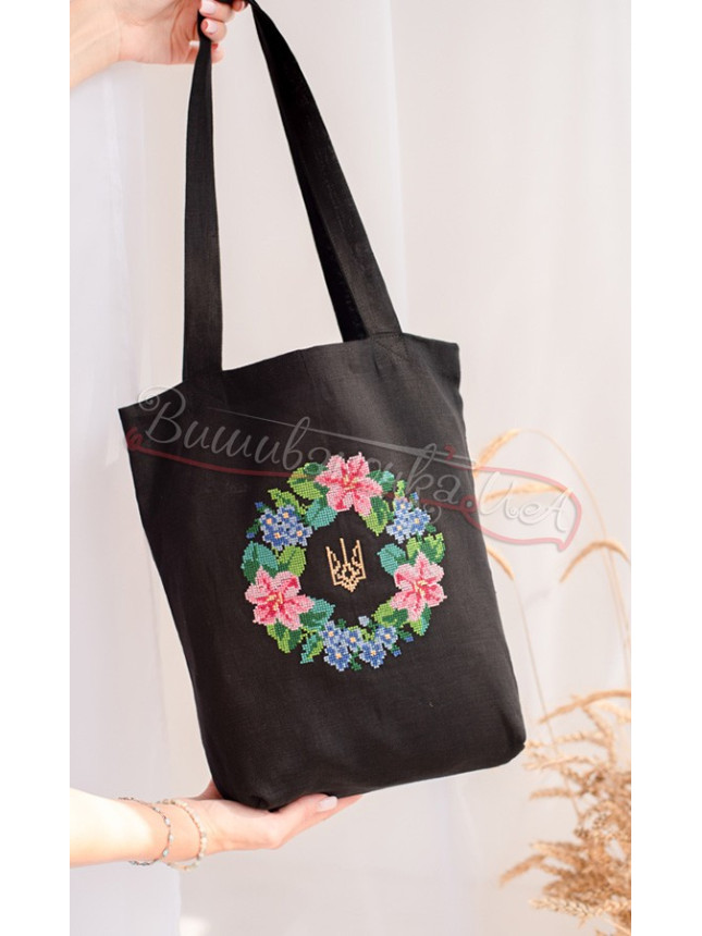 Linen tote bag with embroidery 7110