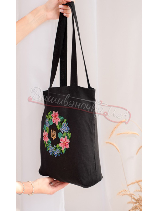 Linen tote bag with embroidery 7110