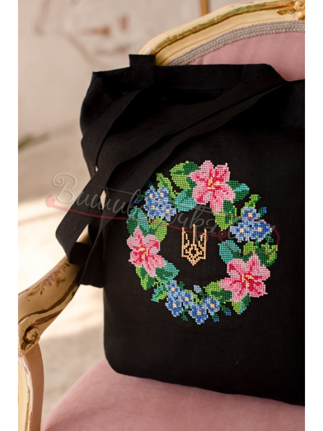 Linen tote bag with embroidery 7110