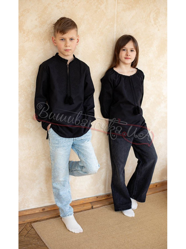 Set children's black vyshyvankas 7715