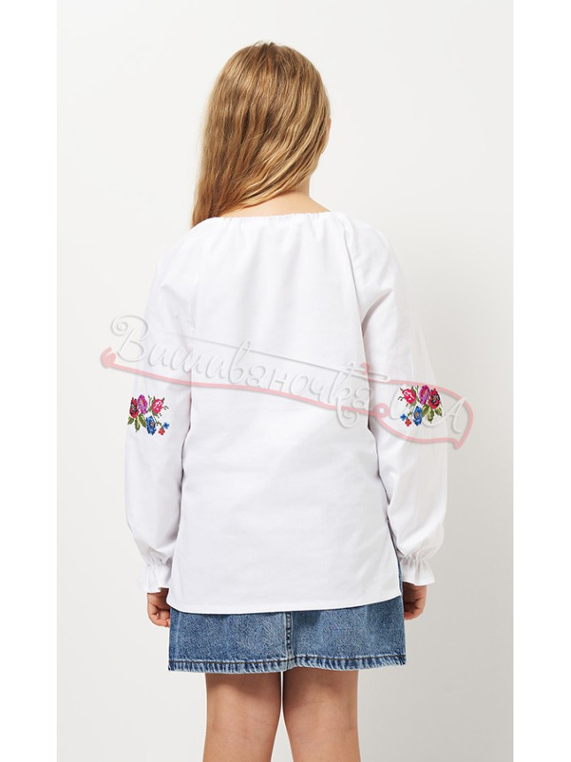 Shirt with embroidered flowers 9400 size 110