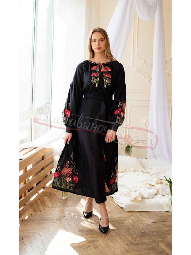 Довга жіноча сукня з вишивкою 1205-5