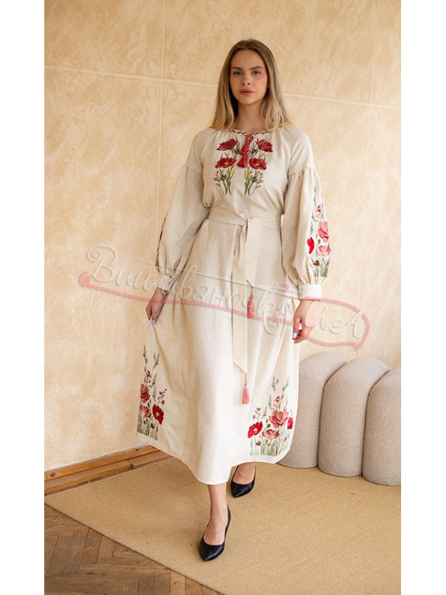 Women's dress-maxi with embroidery 1205 size 44