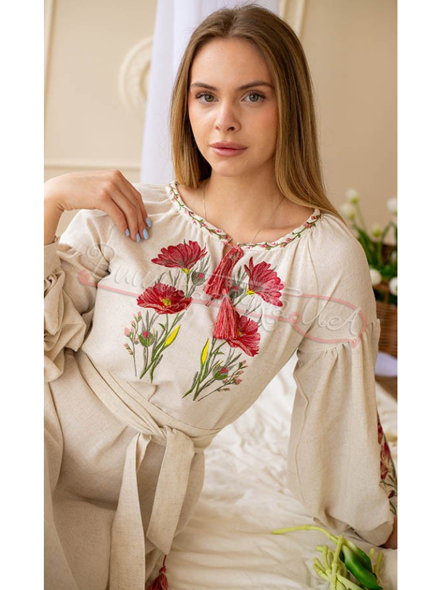 Women's dress-maxi with embroidery 1205 size 44