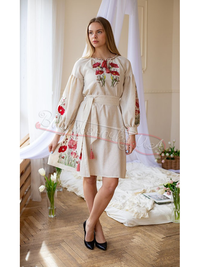 Women's dress in linen blend 1205-К