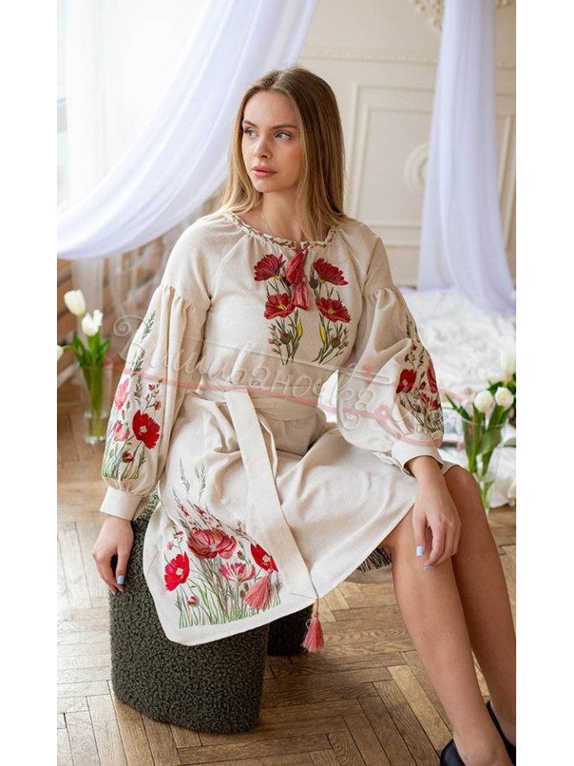 Women's dress in linen blend 1205-К