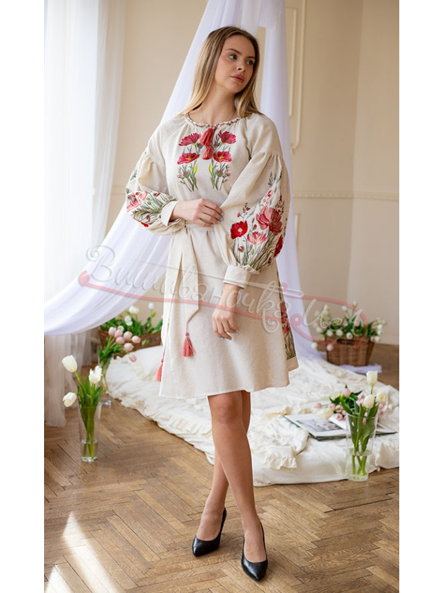 Women's dress in linen blend 1205-К