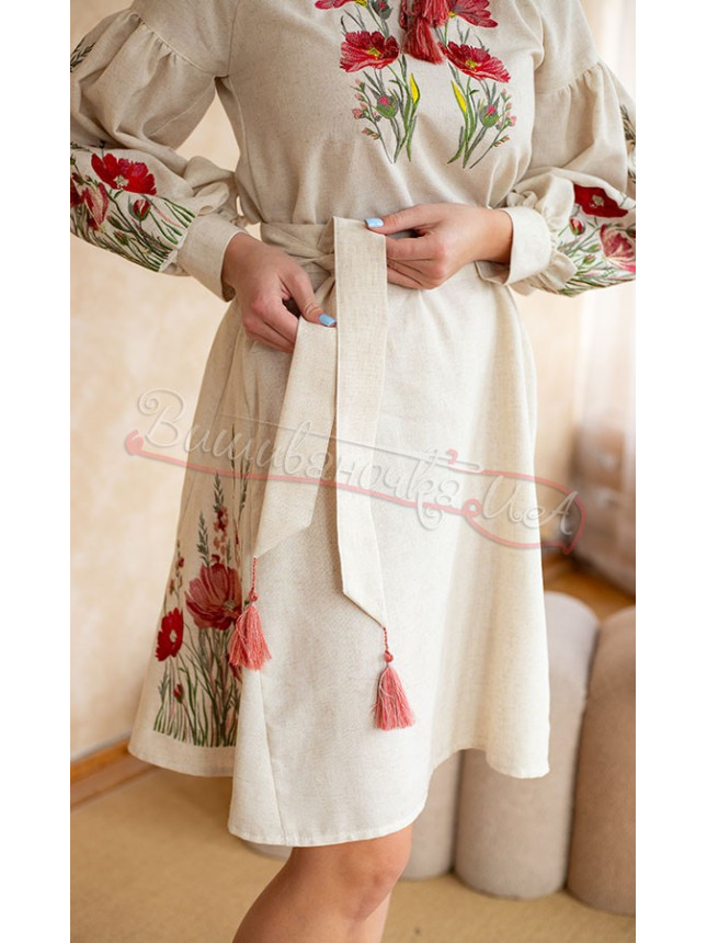 Women's dress in linen blend 1205-К