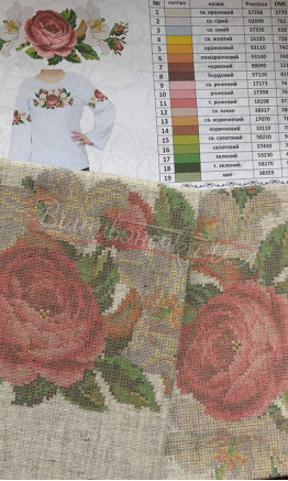 Заготовка жіночої вишиванки на сірому полотні 7020