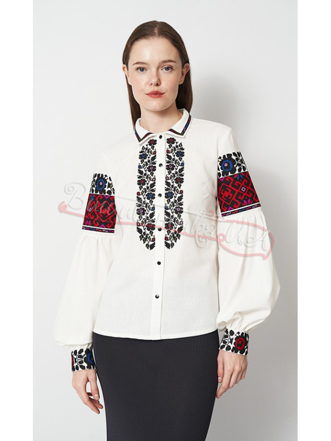 Blouse with Borshchiv pattern on a clasp 599-2 size 48