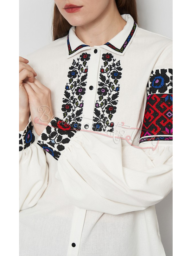 Blouse with Borshchiv pattern on a clasp 599-2 size 48