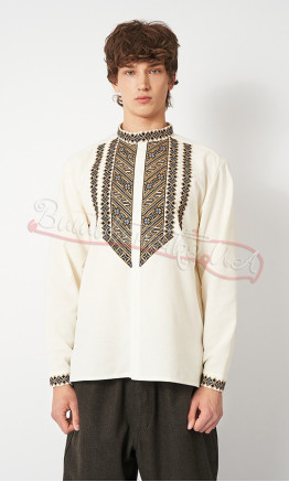 Мужская вышитая рубашка с геометрическим узором 367-24