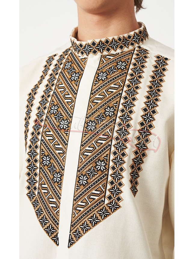 Men's embroidered shirt with geometric pattern 367-24