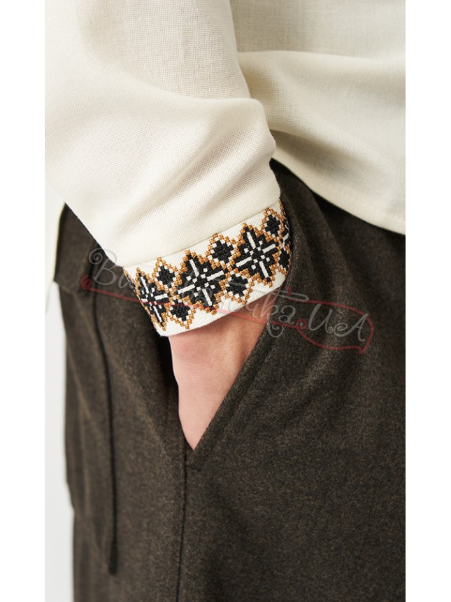 Men's embroidered shirt with geometric pattern 367-24