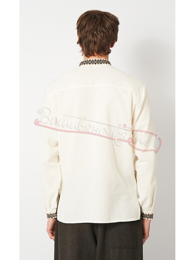 Men's embroidered shirt with geometric pattern 367-24