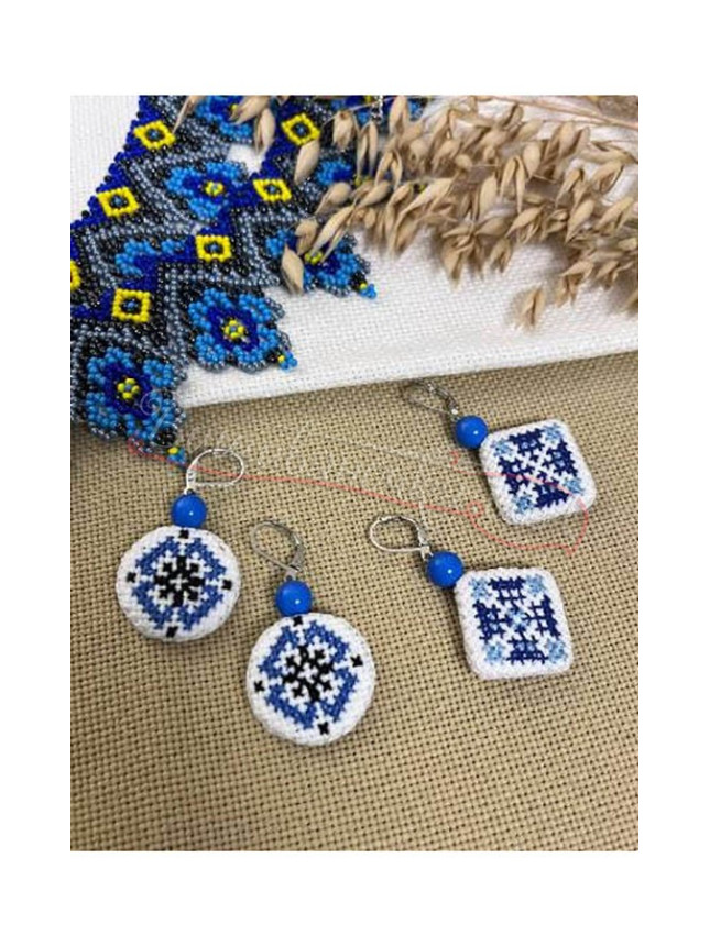 Earrings with embroidery СЛ02