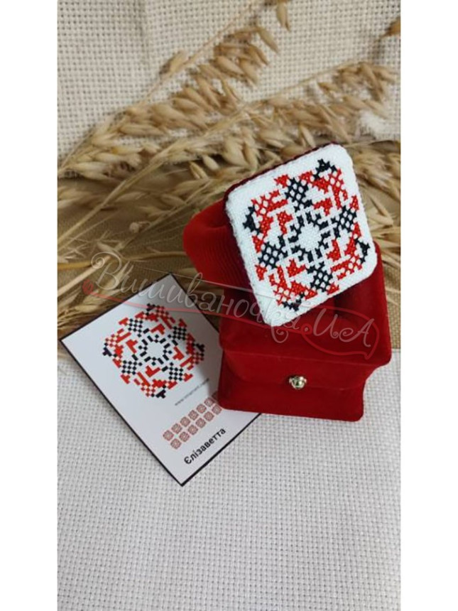 Hair scrunchie with embroidery a coded name СЛ33