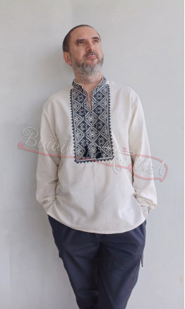 Embroidered shirt with black ornament 319-5