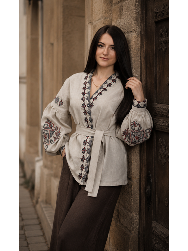 Exclusive blouse with embroidery 7304 size 42