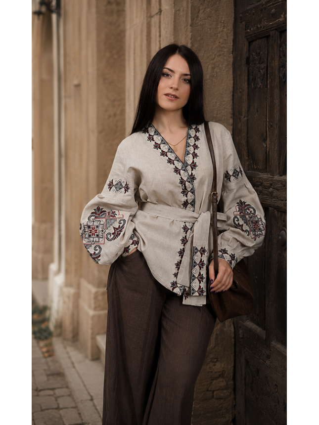 Exclusive blouse with embroidery 7304 size 42